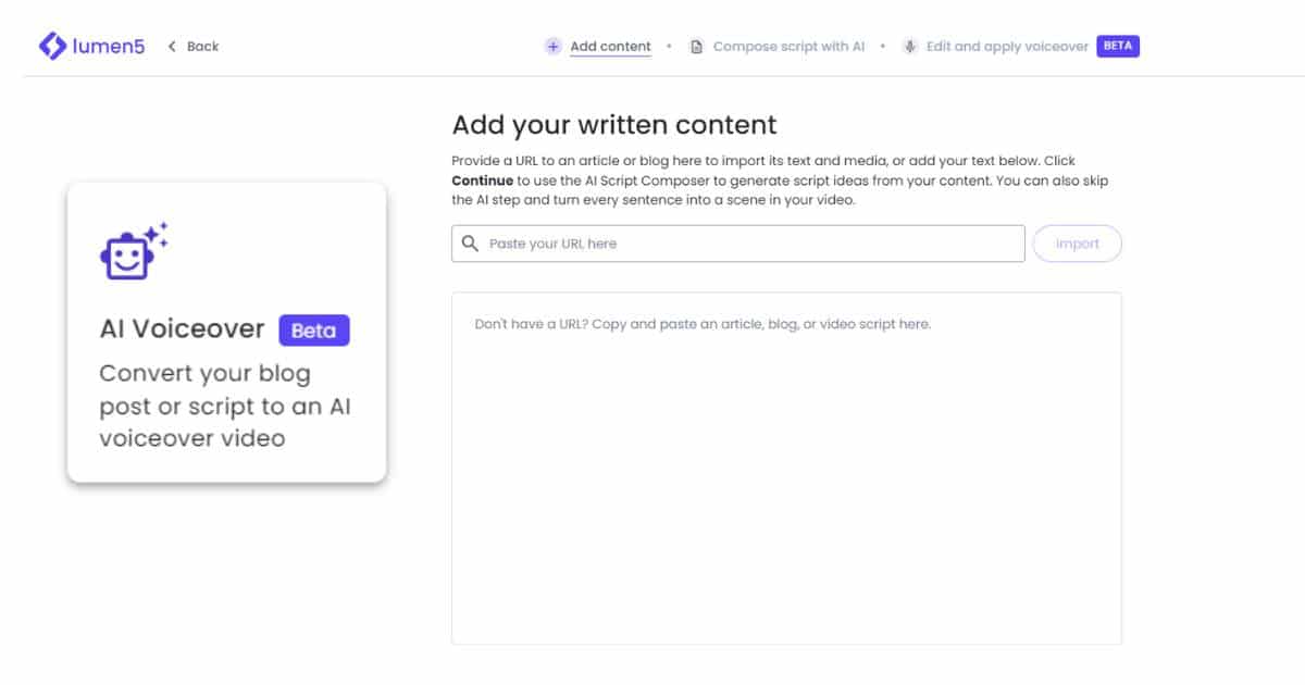 Lumen5 Ai Script to Voiceover
